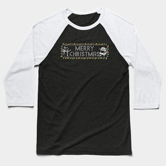 Merry Christmas Sign Graphic Baseball T-Shirt by AngelFlame